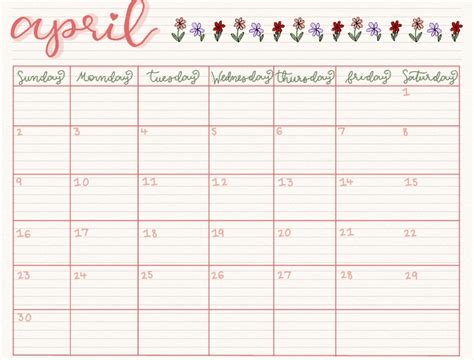 April Calendar Notability Gallery
