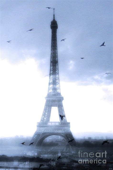 Paris Surreal Blue Dreamy Eiffel Tower Print Eiffel Tower Blue Home