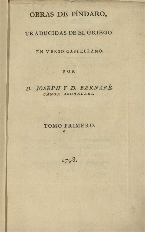 Obras De Píndaro 1798 Singularis