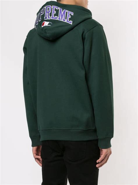 Shop with afterpay on eligible items. Supreme Cotton Champion Arc Logo Zip Up Hoodie in Green ...
