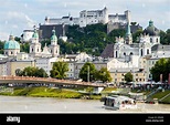Views of the baroque Old Town (Altstadt) of Salzburg, a statutory city ...