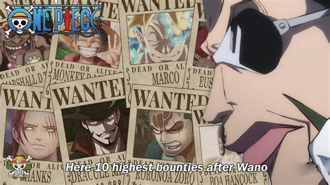10 Highest Bounties After Wano Arc Youtube