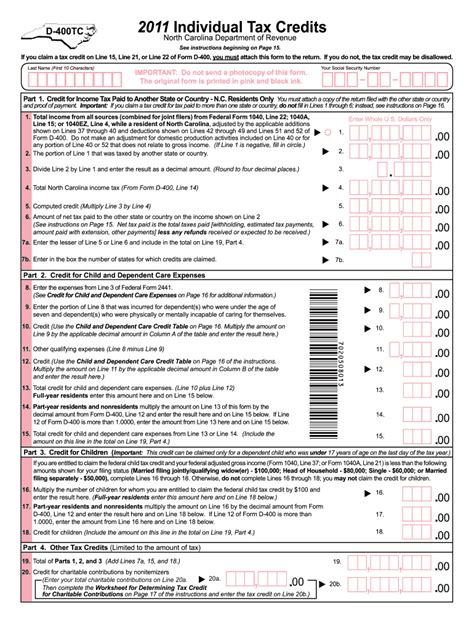 Nc D 400 Form Fill Out And Sign Printable Pdf Template Airslate Signnow