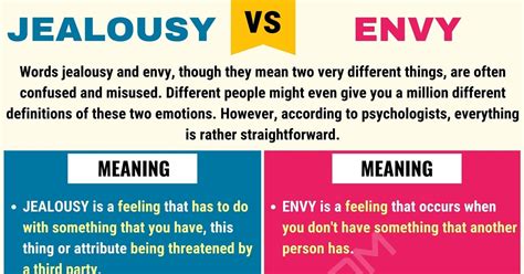Jealousy Vs Envy Differences Between Envy Vs Jealousy