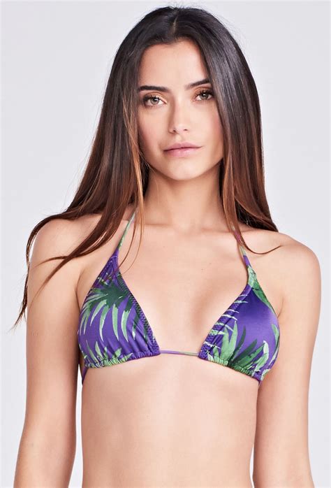 Purple Triangle Bikini Top With Leaves Motive Top Sun Kiss Purple Triya