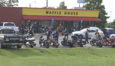 Bikers Rally In Support Of Police Officers At The Same Waffle House