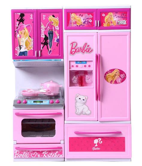 Viru Pink Plastic Barbie Kitchen Set Toy With Lights And Music Buy Viru Pink Plastic Barbie