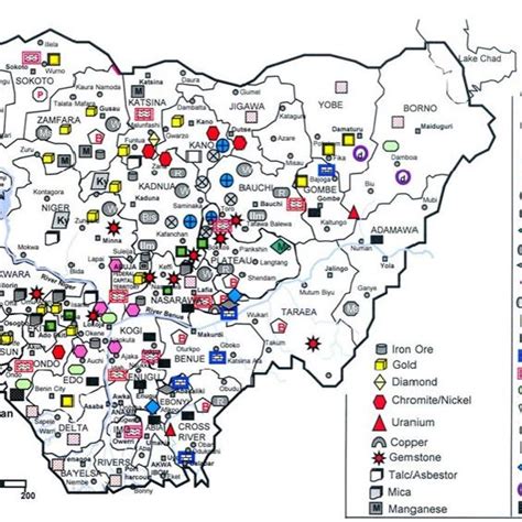 Map Of Nigeria Showing States With Mineral Resources
