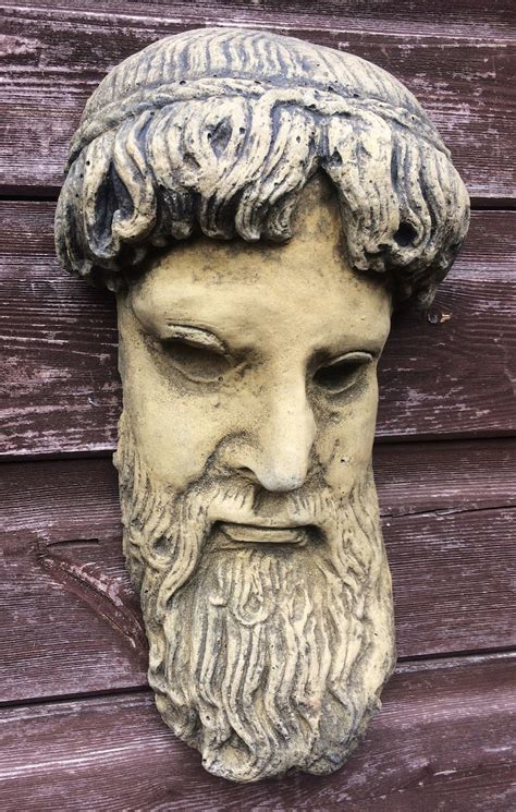 Zeus Greek God Face Sculpture Decorative Stone Wall Plaque Etsy Uk