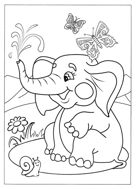 Elephant Coloring Pages For Kids Printable For Free