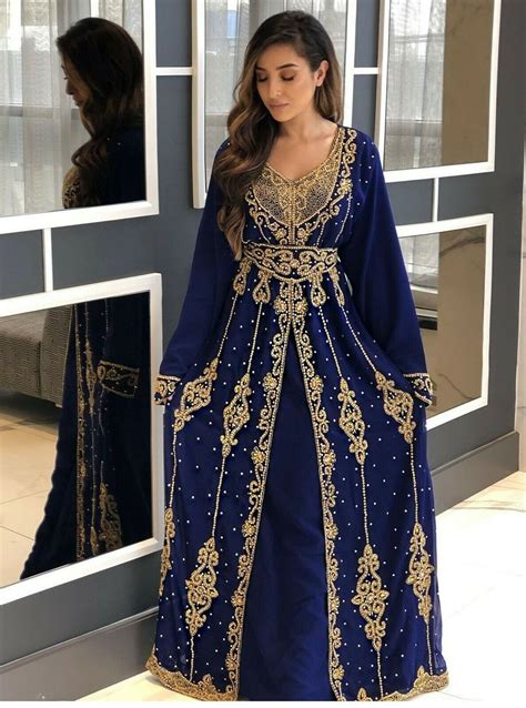 Kaftan Blue Moroccan Kaftan Moroccan Gown Abaya Br