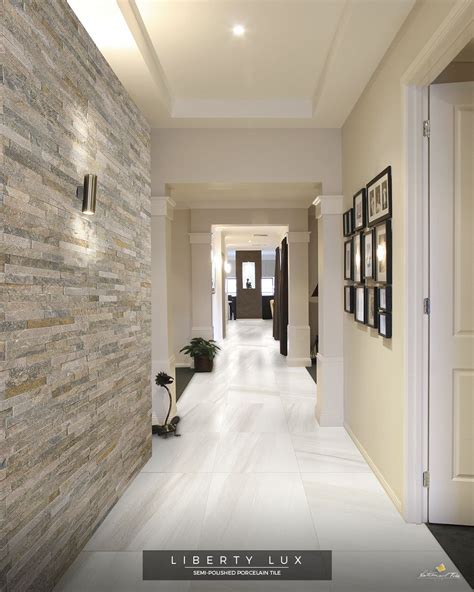 Beautiful Hallway With The Slate Stone Wall Cladding Tile Alpes Mix