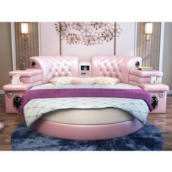 Find bedroom furniture at wayfair. Girls Bedroom Furniture Pink Big Round Leather Bed,Cheap ...