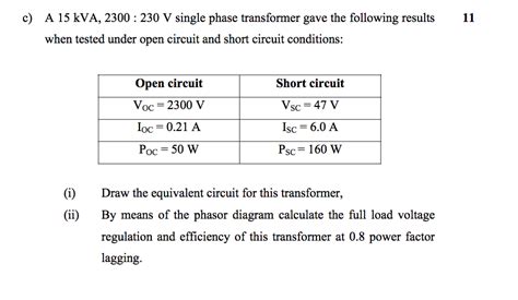 Solved A 15 Kva 2300 230 V Single Phase Transformer Gave