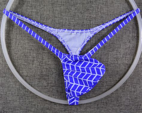 Mens Thong Bulge Pouch T Back G String Bikini Underwear Blue Ebay