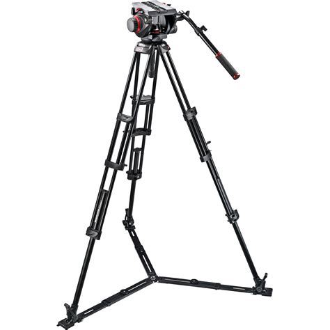 ブランド Manfrotto 055xprob Black Aluminum Tripod With Mvh502ah Pro Video