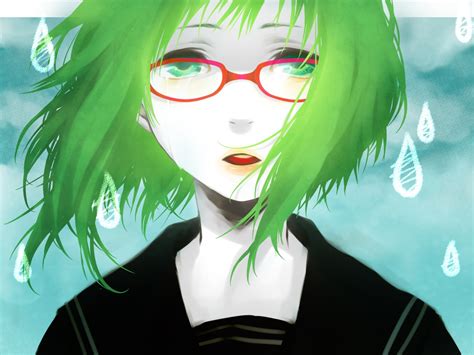 Vocaloid Glasses Short Hair Green Hair Meganekko Megpoid