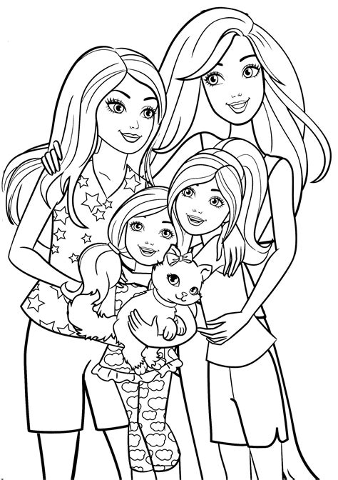 Barbie and her Sisters Coloring Book Page | Cute coloring pages, Barbie