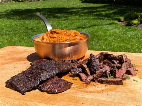 Skirt steak is the ultimate summer steak for grilling—quick cooking, buttery, and versatile. Grilled Skirt Steak with Sticky Barbecue Onions Recipe ...