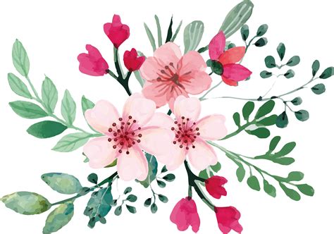 Download Romantic Watercolor Cherry Blossom Bouquet Watercolor Flower