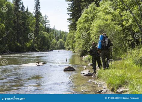 Foresters Make A Detour Around The Territory Stock Photo Image Of