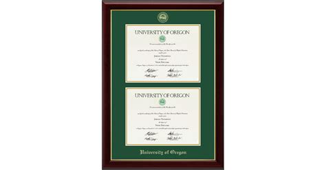 Double Diploma Frame In Gallery University Of Oregon Item 242539