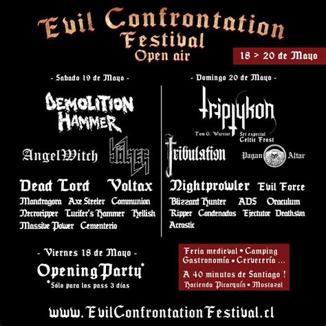 Evil Confrontation Festival Open Air Revela Su Distribución De Bandas