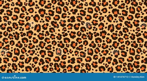 Print Leopard Pattern Texture Repeating Seamless Orange Black Stock