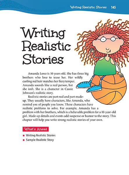 Writing Realistic Stories Thoughtful Learning K