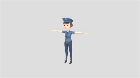 cartoongirl036 female police buy royalty free 3d model by bariacg [9ca8d9f] sketchfab store