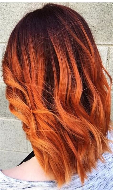 Orange Ombre Hair Burnt Orange Ombre Hair In 2020 Orange Ombre Hair