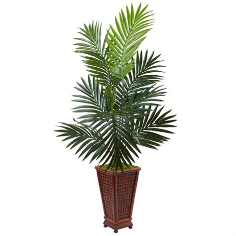 Bloomsbury Market Artificial Kentia Floor Palm Tree In Wood Planter Ebay