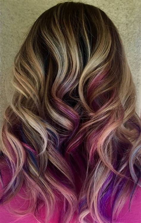 #purple highlights #extensions #hair #purple hair. 15 Versatile Purple Highlights on Blonde Hair for Women ...