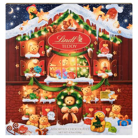 save on lindt christmas teddy advent calendar assorted chocolates candy order online delivery