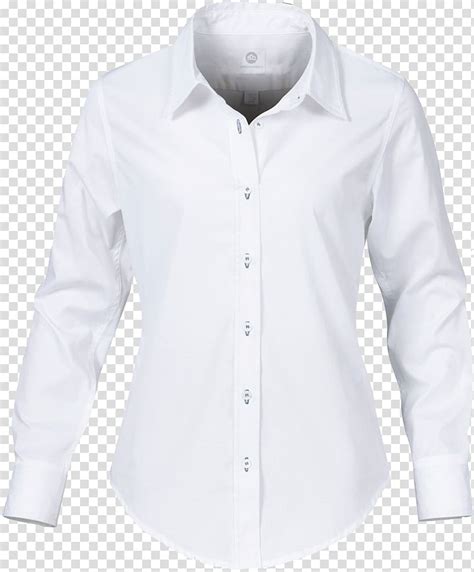 White Button Up Collared Long Sleeved Shirt T Shirt Dress Shirt Collar