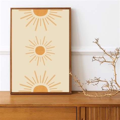 Minimalist Sunshine Art Boho Sun Print Abstract Sun Print Etsy