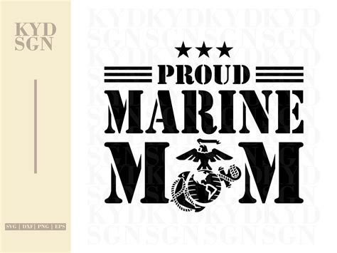Proud Marine Mom Svg Cut File Vectorency