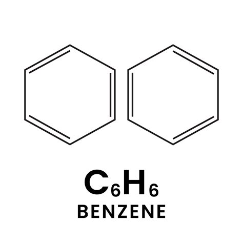 Benzene Chemical Compound Molecule Icon Art Illustration Design Vector