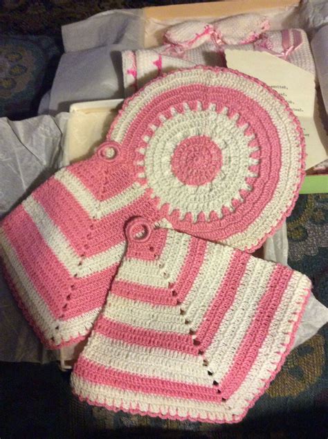Vintage Crocheted Pink Potholder And Hot Pads Crochet Chart Crochet My Xxx Hot Girl