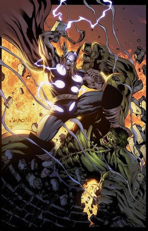 Thor Vs Hulk Lines By Jimbo Salgado Inks By J Huet And