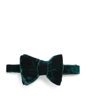 Mens Tom Ford Green Velvet Pre Tied Bow Tie Harrods Uk