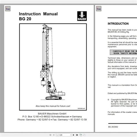 Bauer Bg15v Instruction Manuals Spare Part Lists Schematics