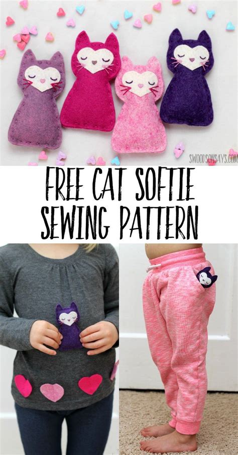 Owl and sewing cat, robertsbridge. Free cat sewing pattern - felt pocket kitty! | Easy sewing ...