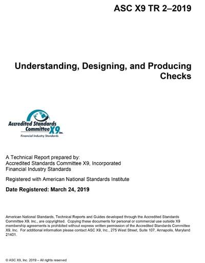 Asc X9 Tr 2 2019 Understanding Designing And Producing Checks