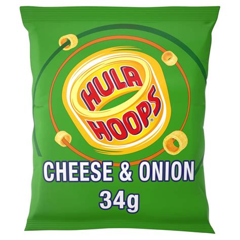 Hula Hoops Cheese And Onion Crisps Pmp 34g Box Of 32 —