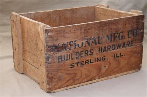 Rustic Vintage Wood Crate Old Box From Builders Hardware Sterling Illinois
