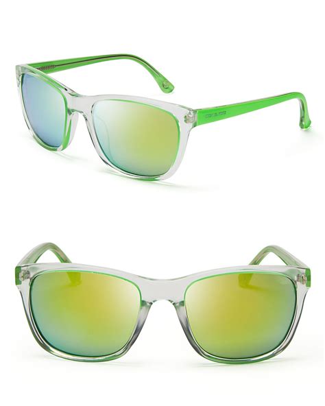 michael kors tessa wayfarer sunglasses in green green mirror lyst