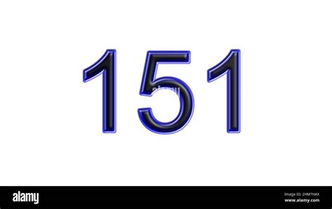 Blue 151 Number 3d Effect White Background Stock Photo Alamy