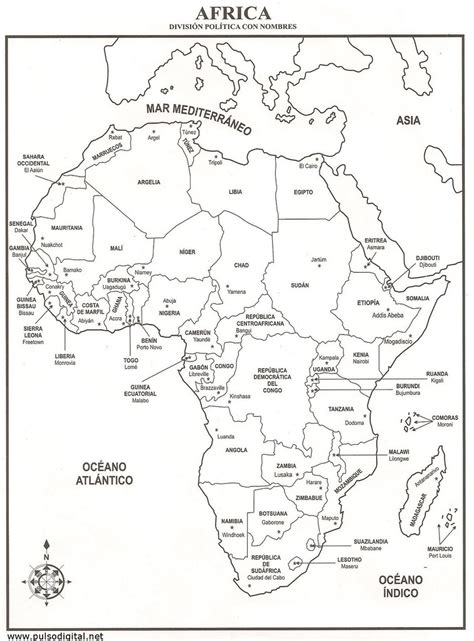 Mapa De África División Política Con Nombres Pulso Digital