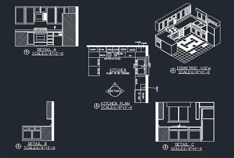 Kitchen Isometric Sectional Model Cad Drawing Details Vrogue Co